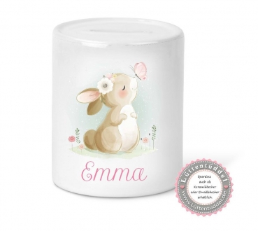 Preview: zuckersüßes Babylätzchen Hase Wunschname Name Geschenk Geburt Taufe Mitbringsel Geburtstag Lüttentüddel®